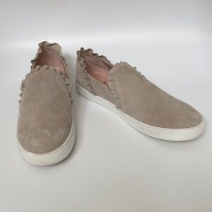 Kate Spade Beige Slip-On Sneakers with Ruffle